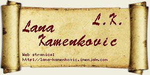 Lana Kamenković vizit kartica